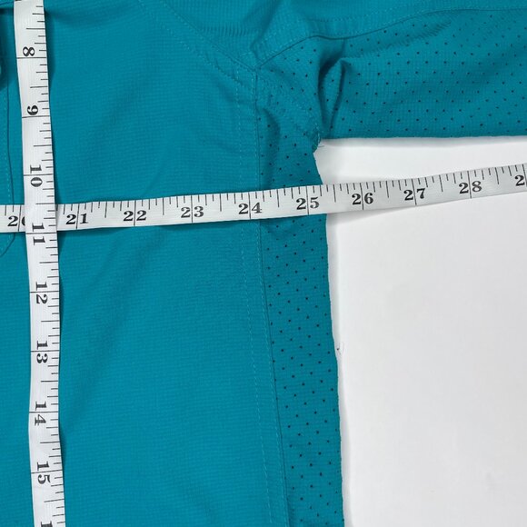 Coolibar UPF 50+ Turquoise Blue Vented Roll Tab Button Down Travel Shirt Top 2X - Picture 8 of 13